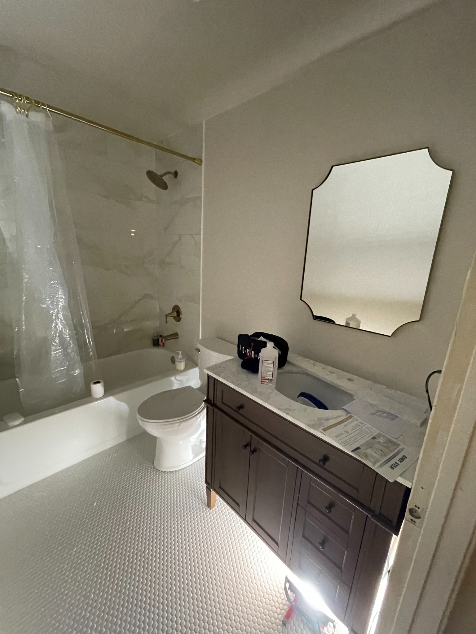 Bathroom during finishing