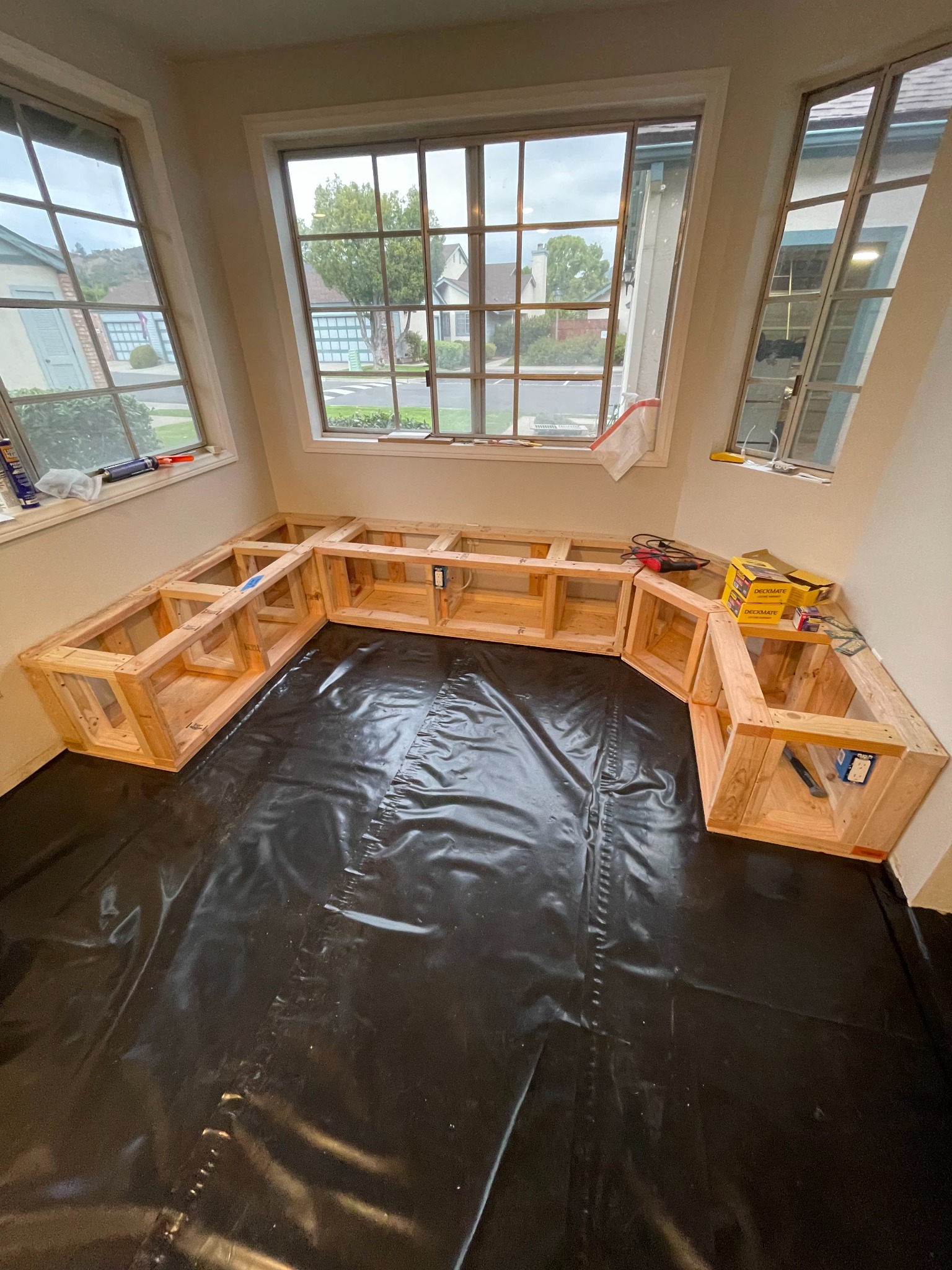 Nook cabinetry progressing over new floor